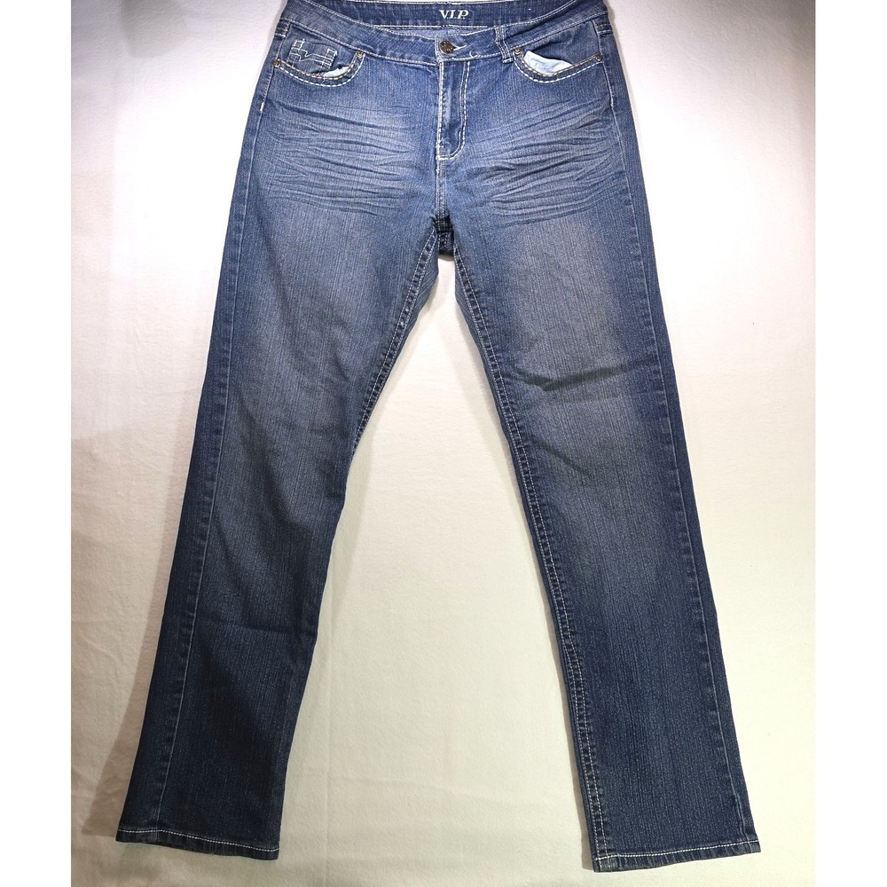 VIP Jeans Women's Y2K Flap Pocket Bootcut Jeans 13/14 Embroidered